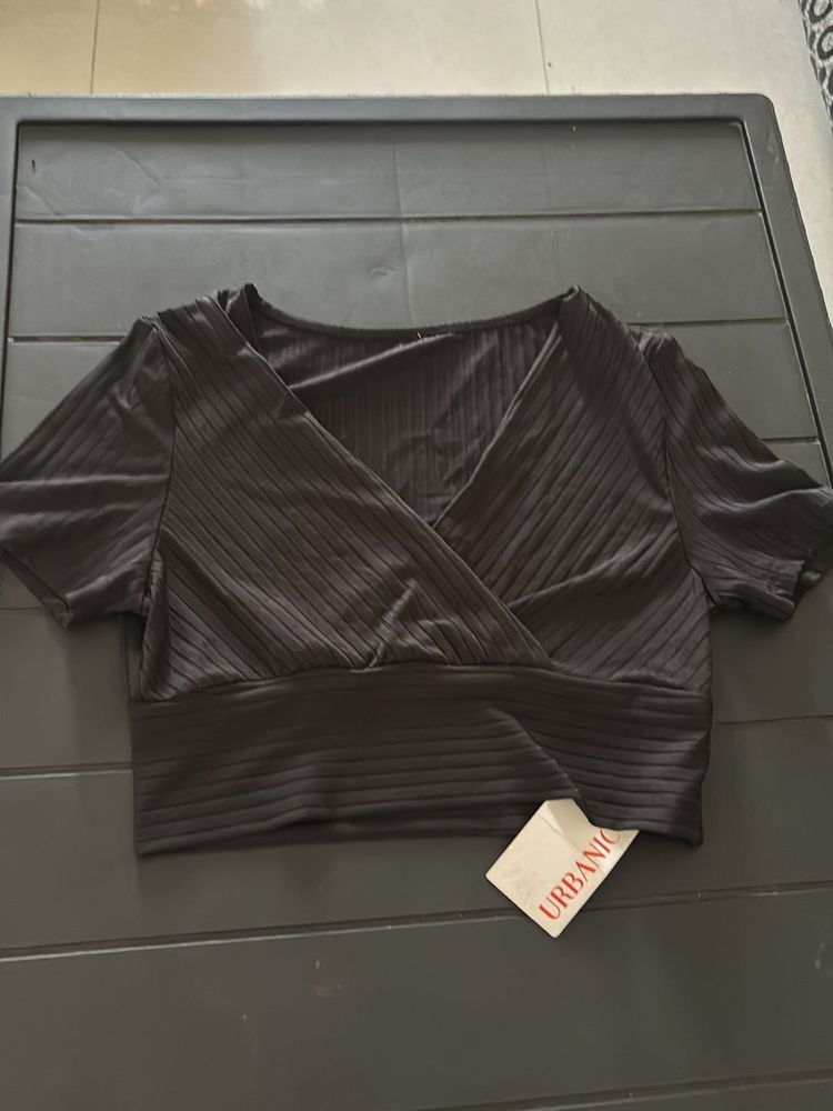 Cute V-Neck Cropped Top (Never Worn)