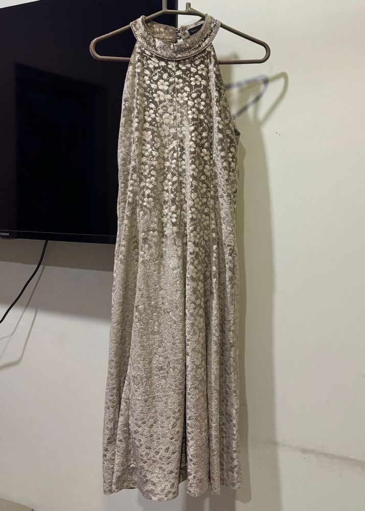 Elegant velvet Halter Neck Dress