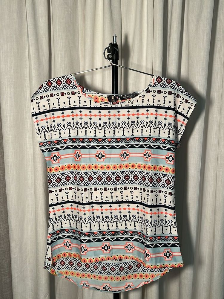 🆕Boho Print Short Sleeve Top