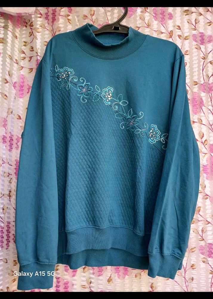 Embroidered Turtleneck Sweater
