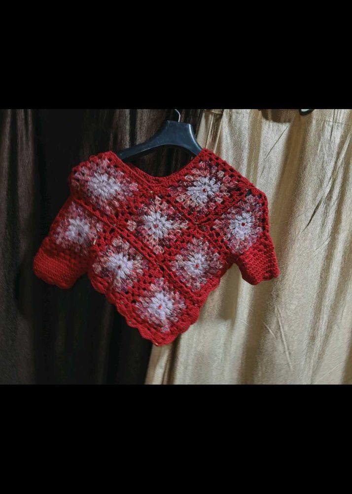 Handmade Crochet Granny Square poncho