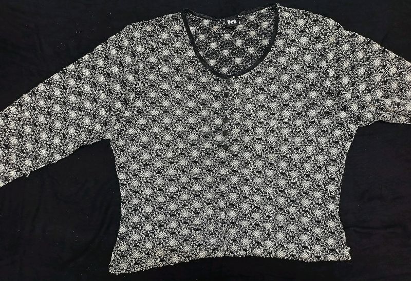 Black &amp; White Crochet Top