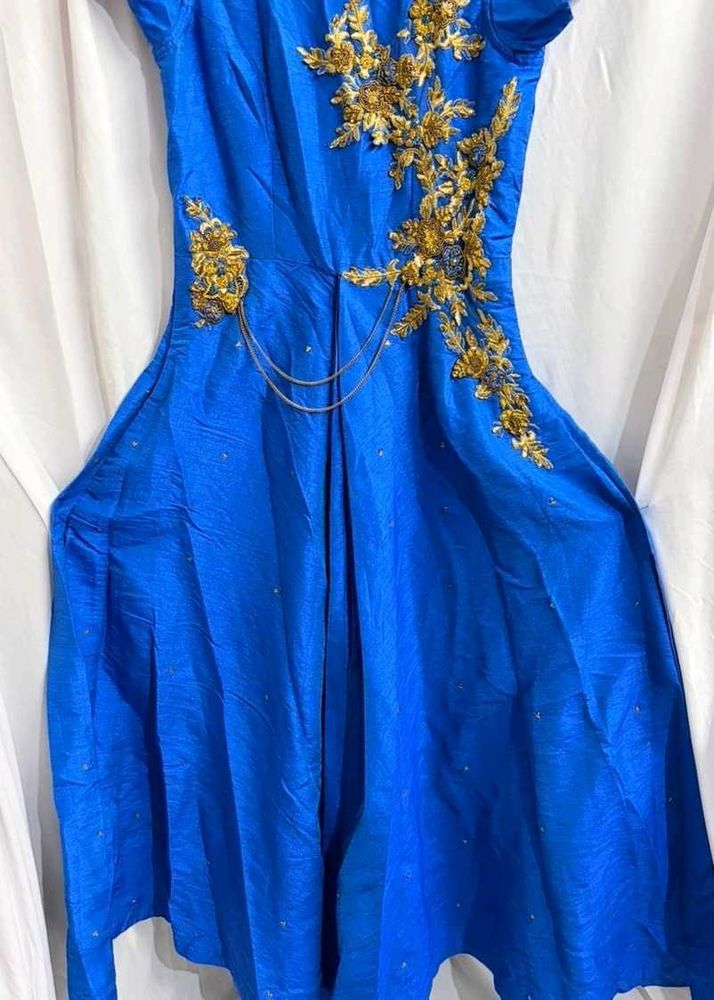 Royal Blue Embroidered Gown