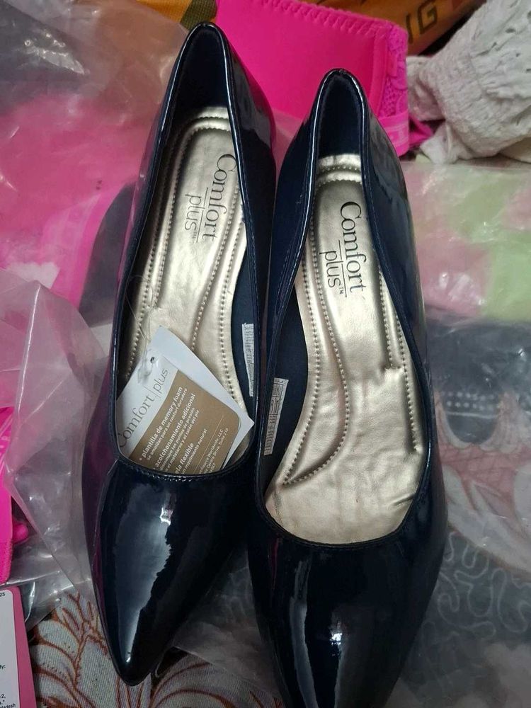 Comfort Plus Navy Patent Heels