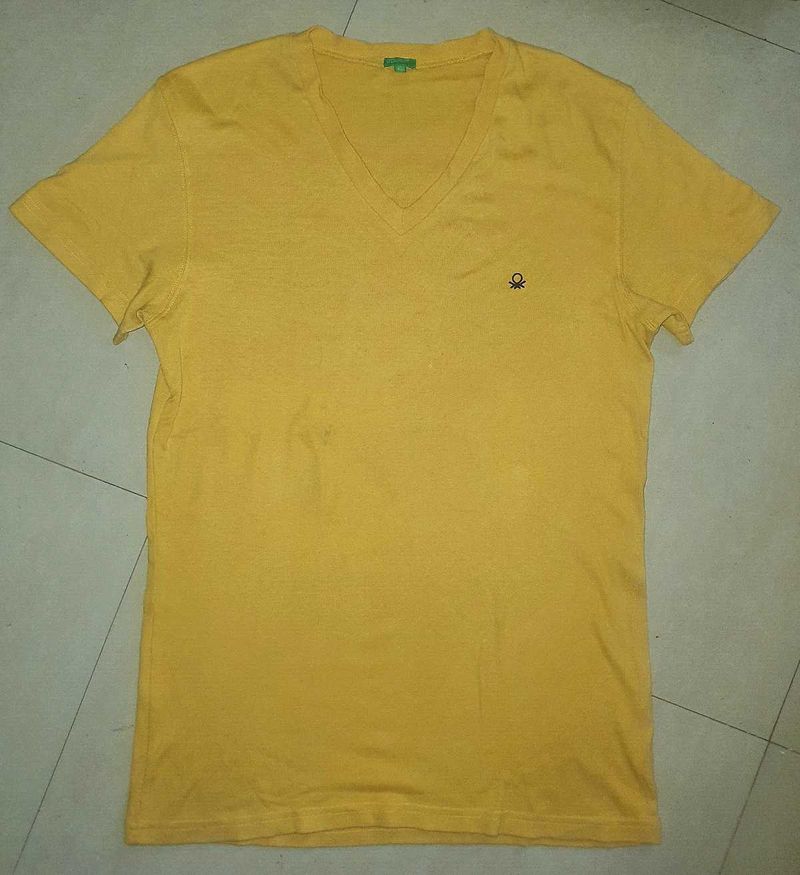 Authentic UCB Men's Yellow V-Neck T-Shirt