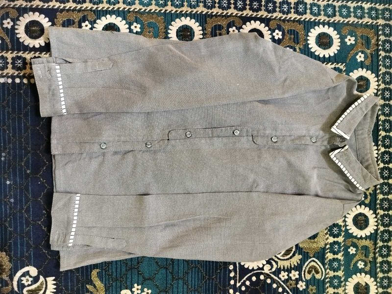Grey Button-Down Shirt