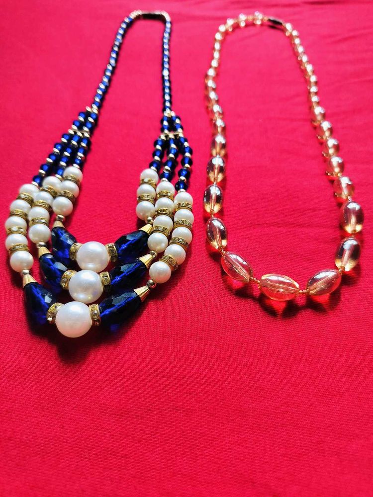 Set of 2 Pearls Beaded Necklaces✨🤍