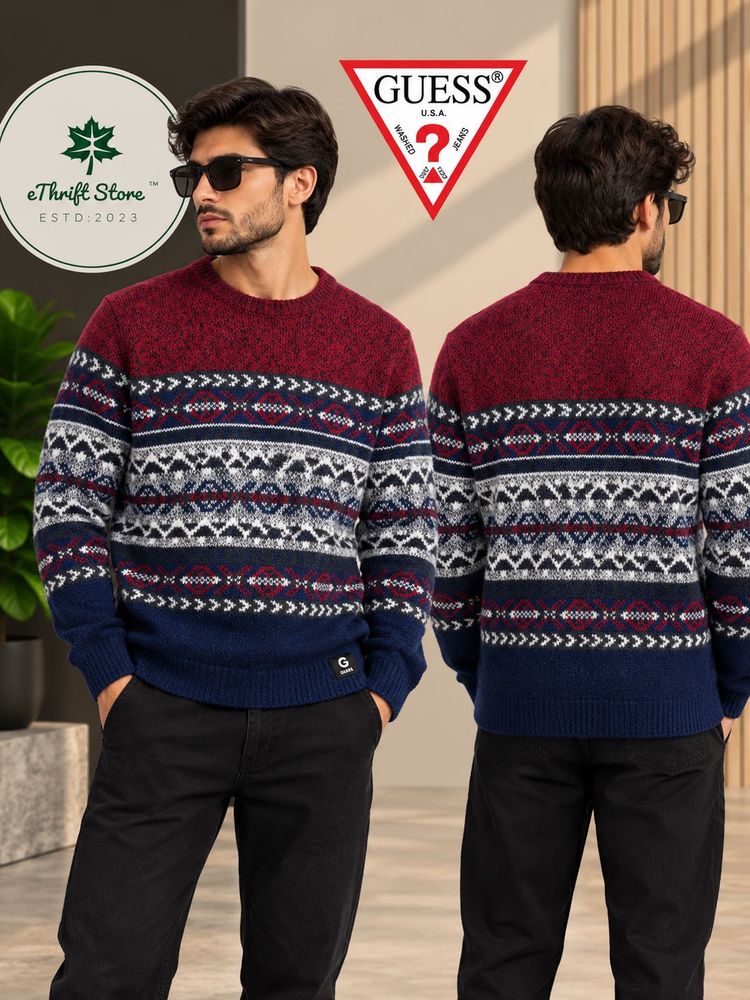 G by Guess Fair Isle Multicolor Knit Sweater