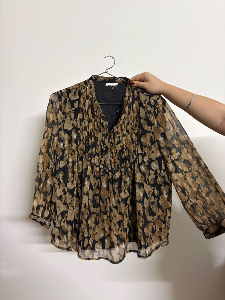 Elegant Animal Print Top