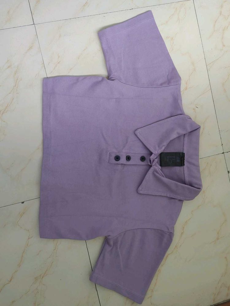 H&amp;M Lavender Crop T-Shirt