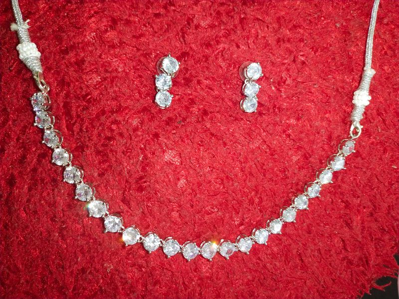 Sparkling CZ Necklace &amp; Earring Set