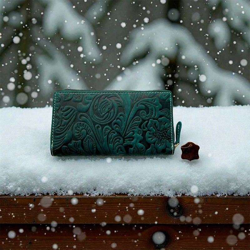 Floral Tooled Leather Wallet