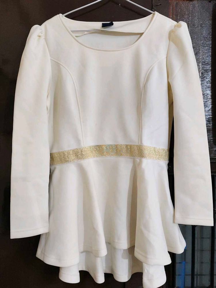 Cream Peplum Top - Size XL