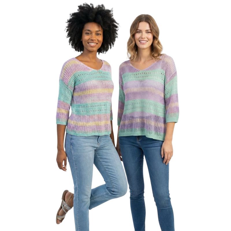 Striped Knit Crochet Top S To M (pack of 2)