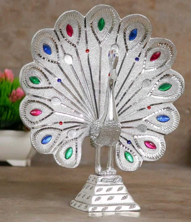 Silver Decorative Peacock