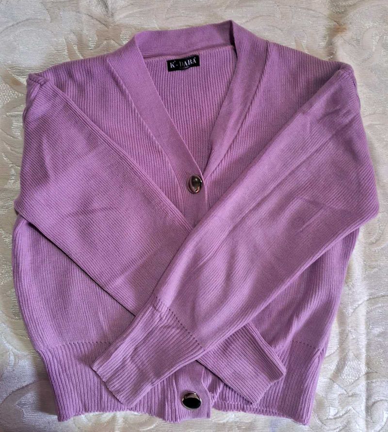 Lavender Knit Cardigan