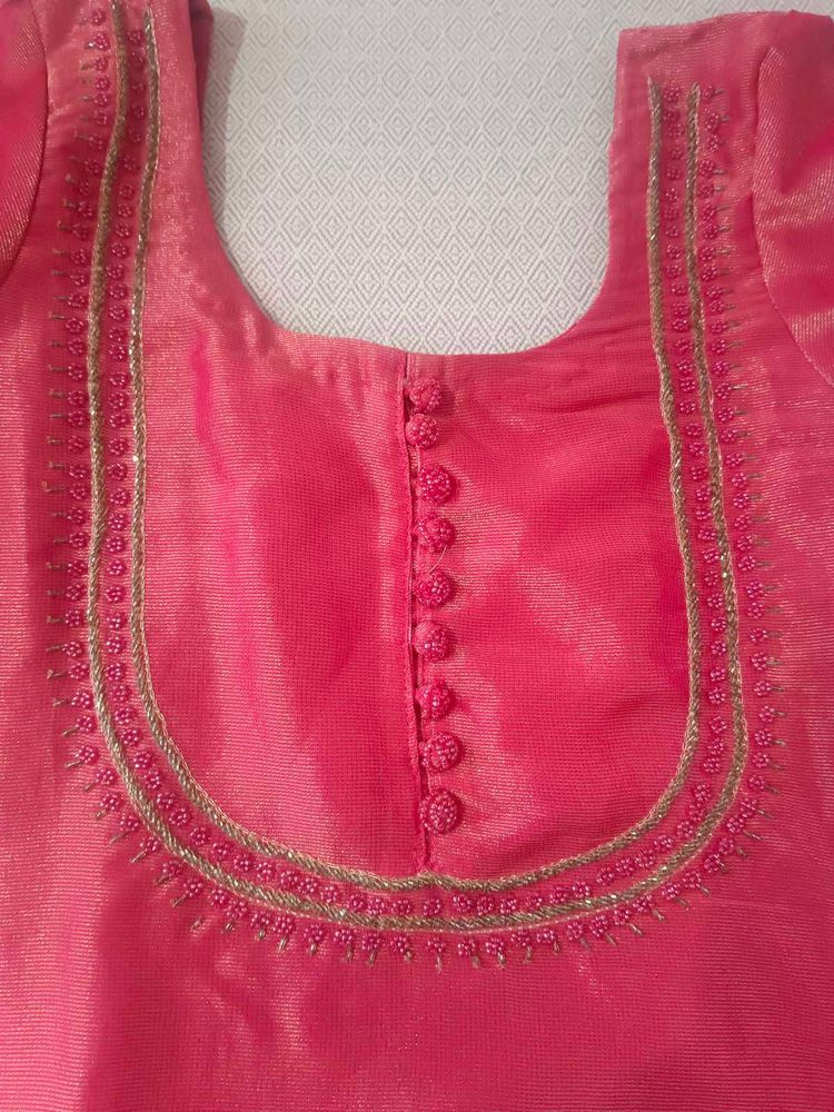 Elegant Pink Embroidered Blouse