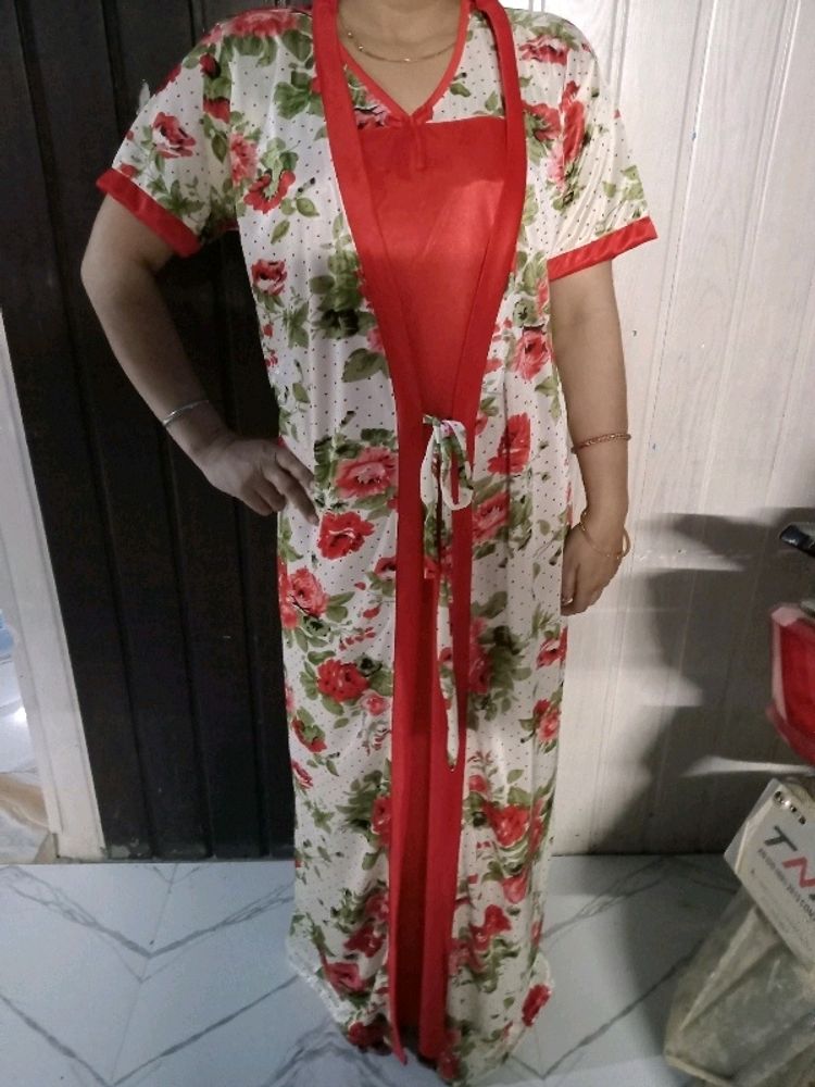 Satin Nighty/Women Robe