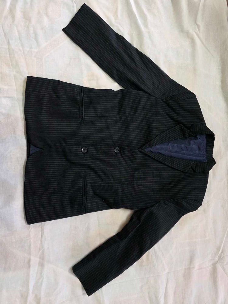Men's Pinstripe Double-Breasted Blazer