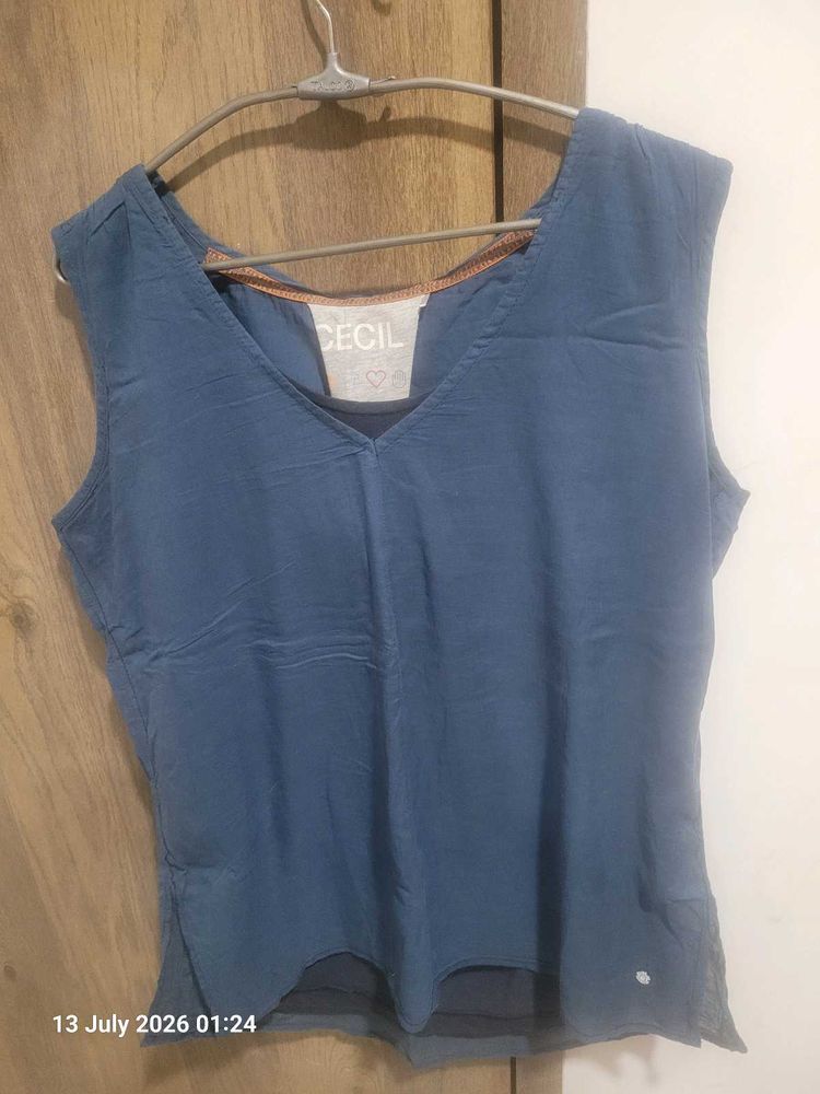 Cecil Blue Sleeveless Top