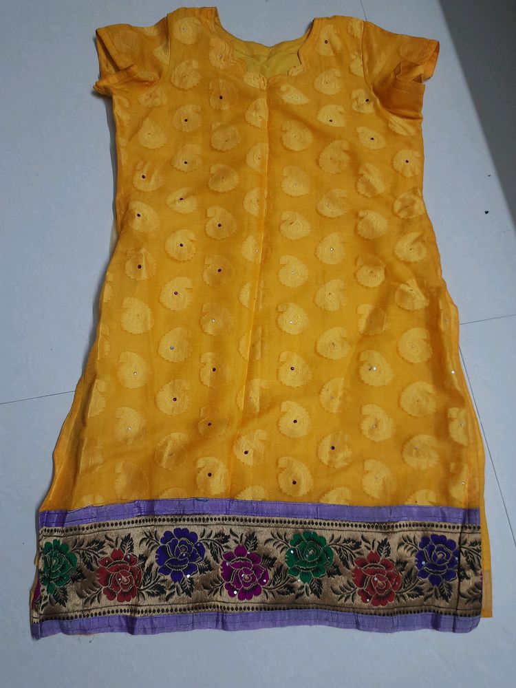 Yellow Floral Kurti