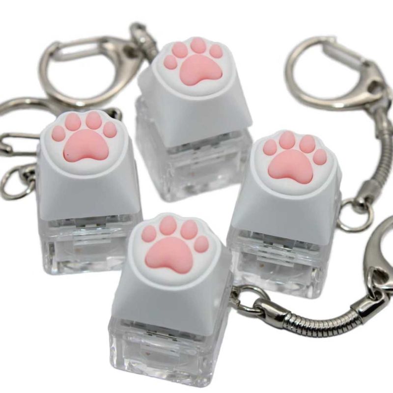 Cute Cat Paw Keychain Set