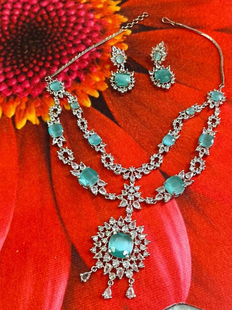 Stunning Teal Gemstone Jewellery Set+freebie