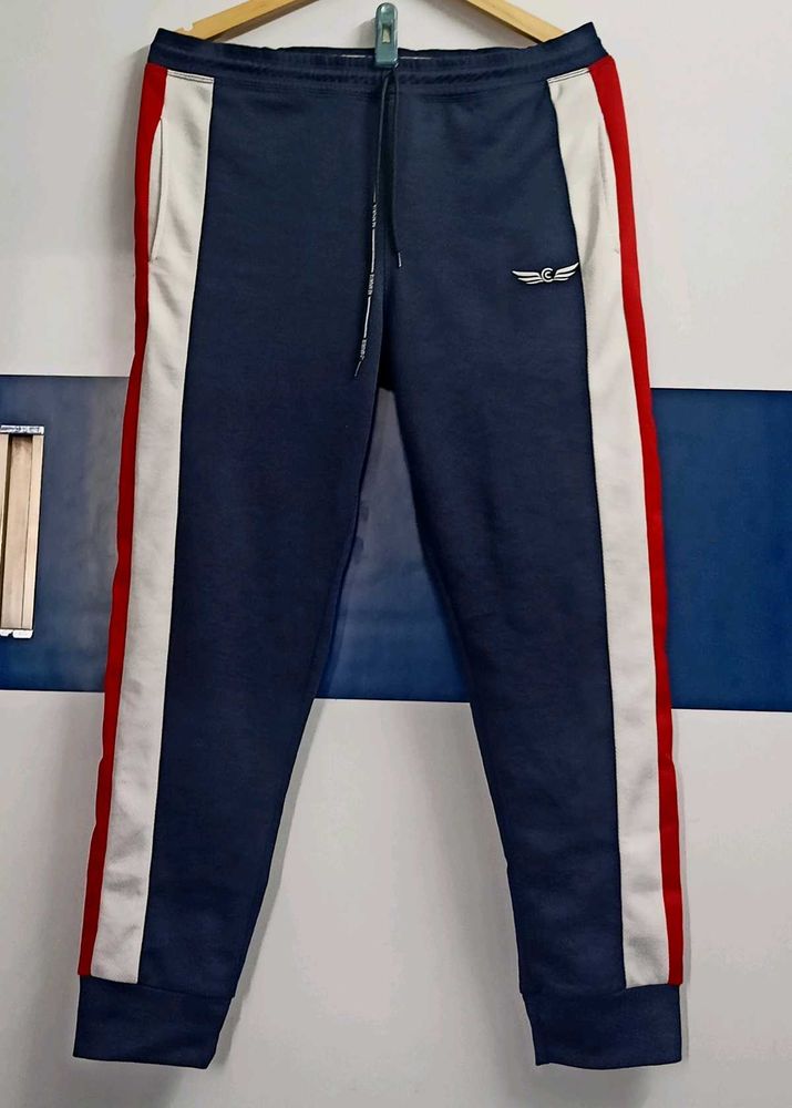 Men's Navy Joggers with Side Stripes