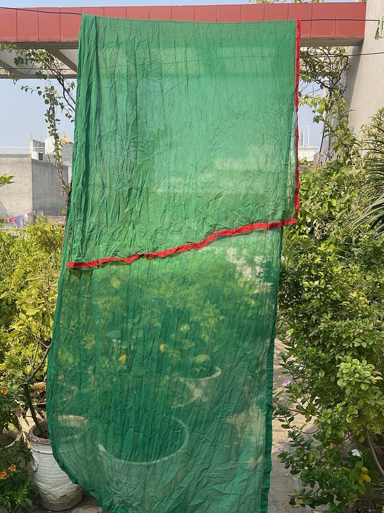 Green Dupatta with Red Border