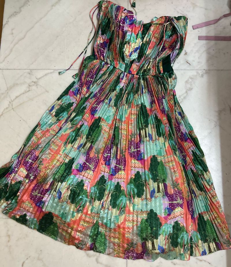 Bohemian Pleated Maxi Dress