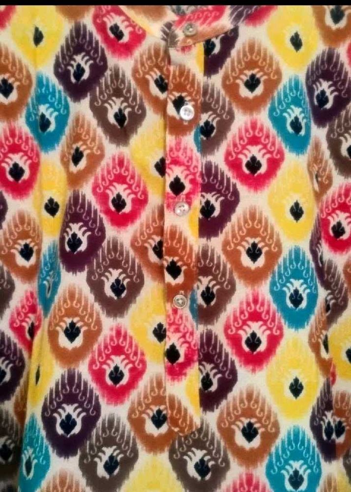 Vibrant Ikat Print Kurta