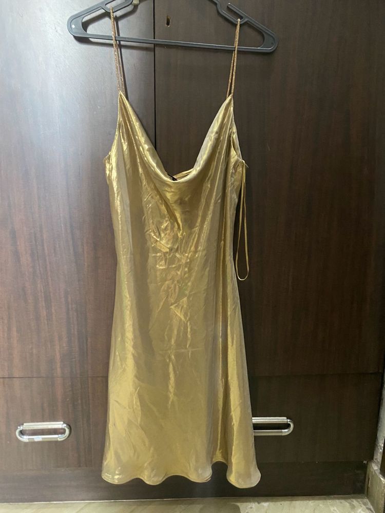 Zara A line soft slippery party wear dress