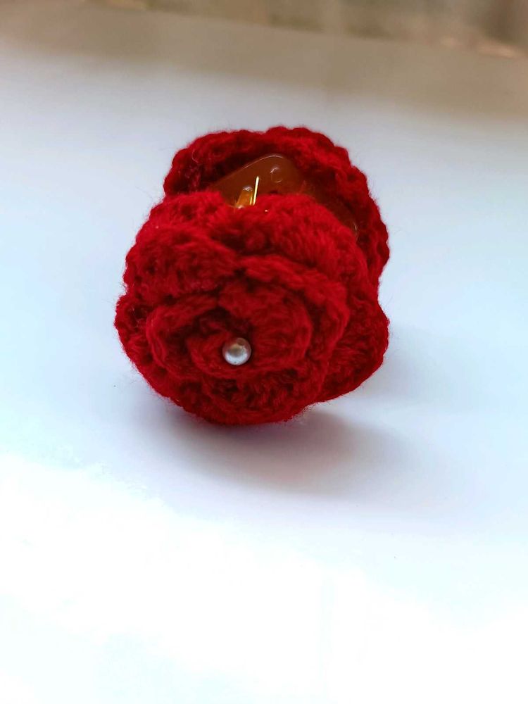 Handmade Crochet Rose Hair Claw
