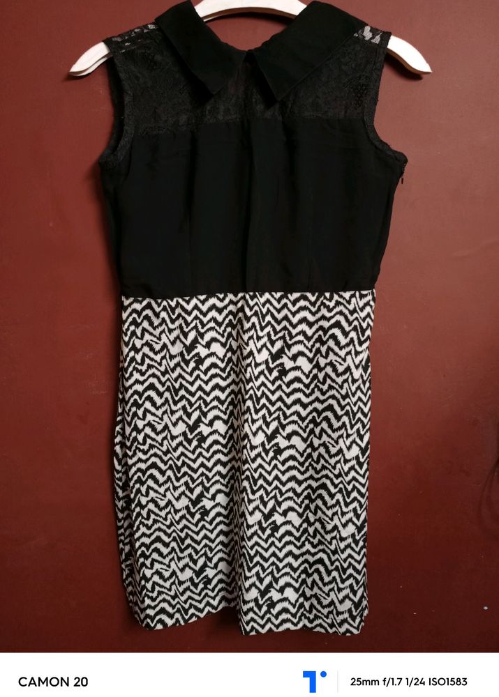 Black Nd White Net Dress