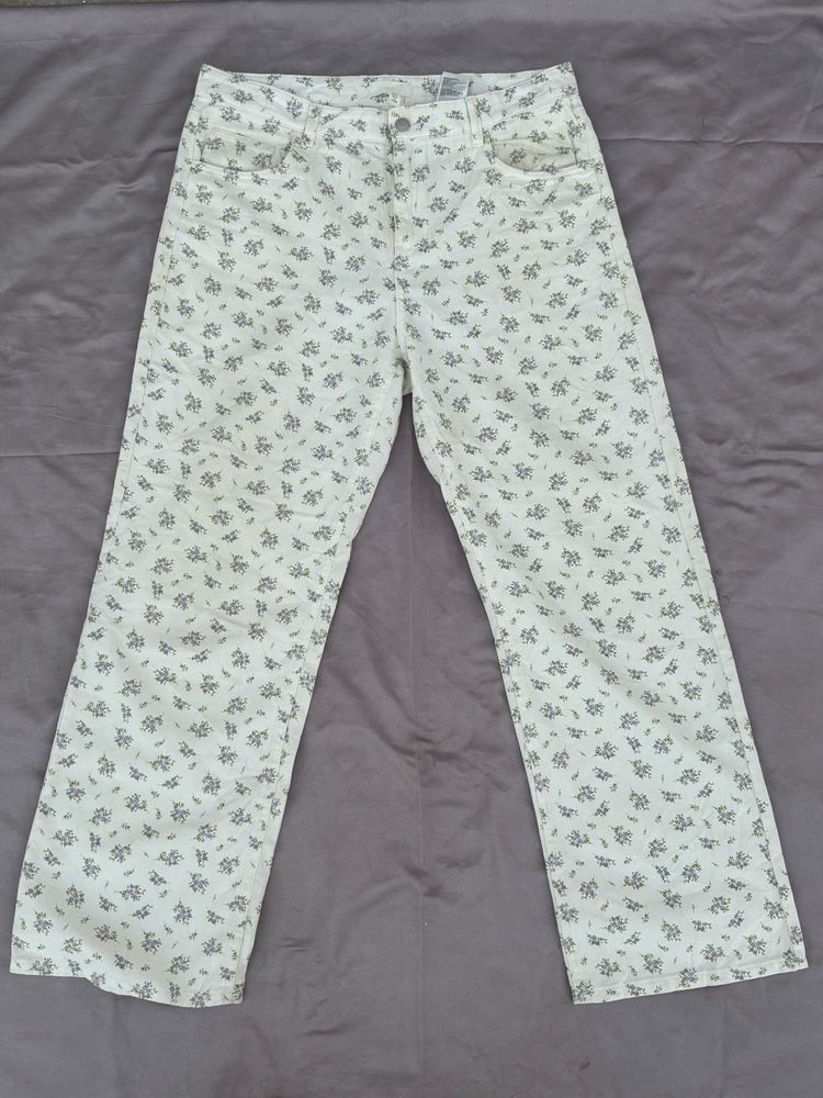 H&amp;M floral demin