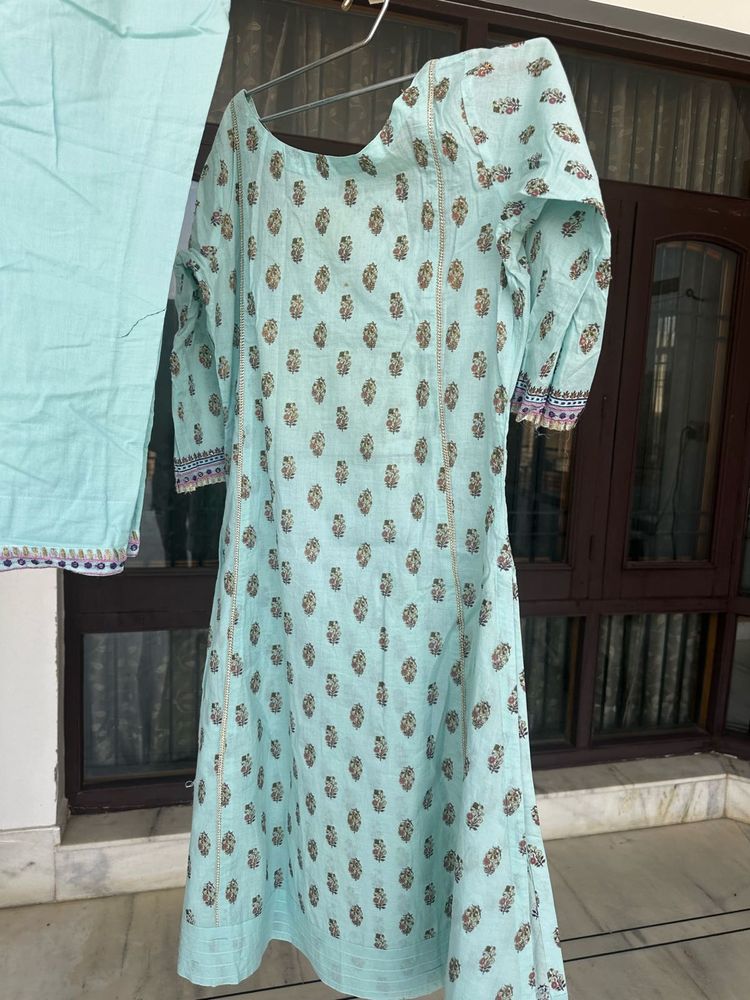 Light Blue Printed Kurta Set