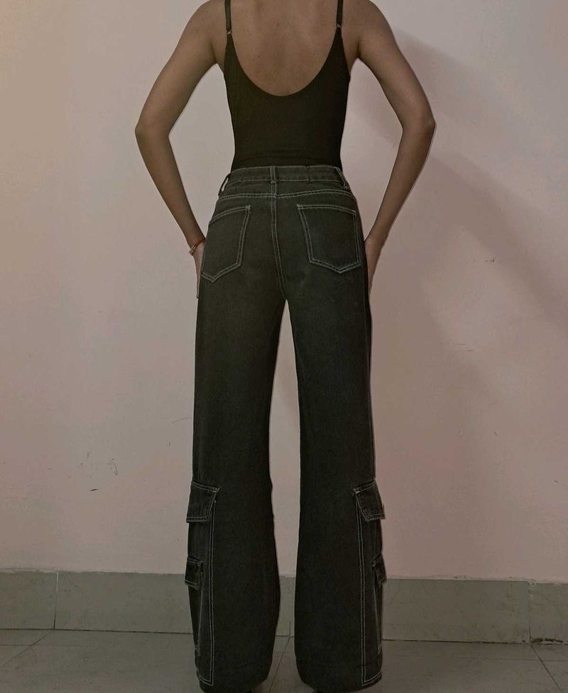 urbanic charcoal cargo style denim