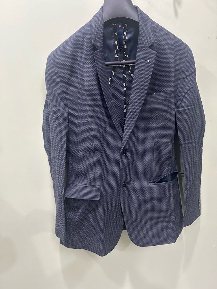 Men's Navy Textured Blazer