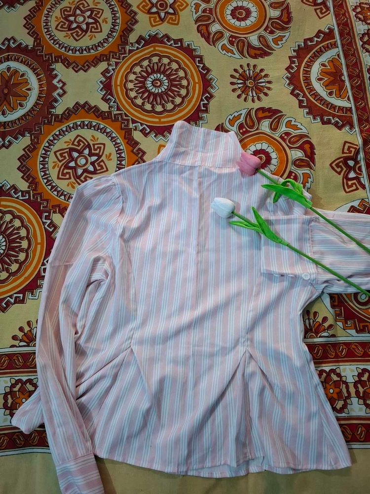 Chic Striped Button-Up Shirt