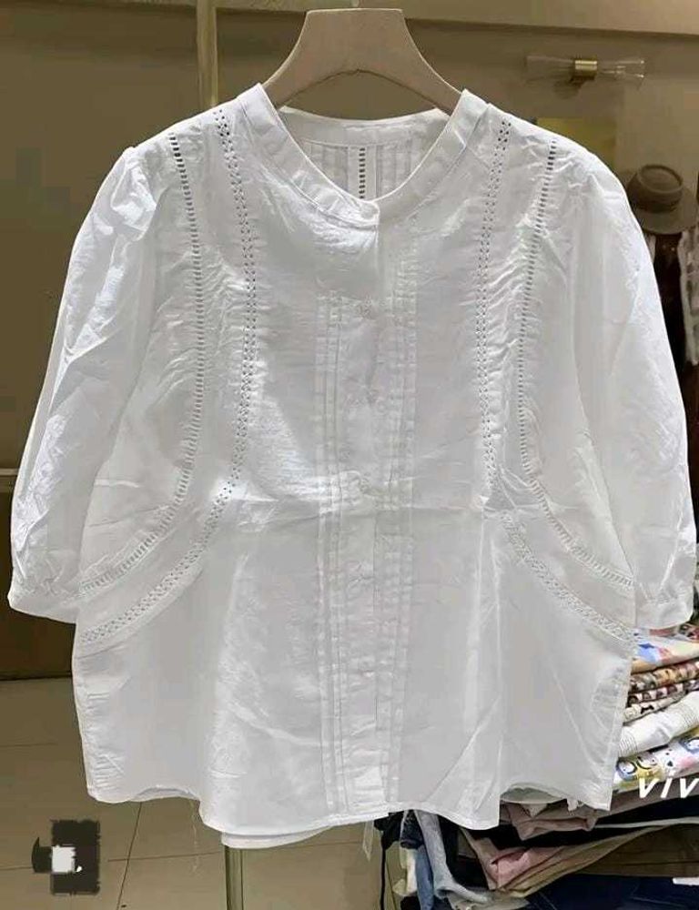 Elegant White Eyelet Blouse