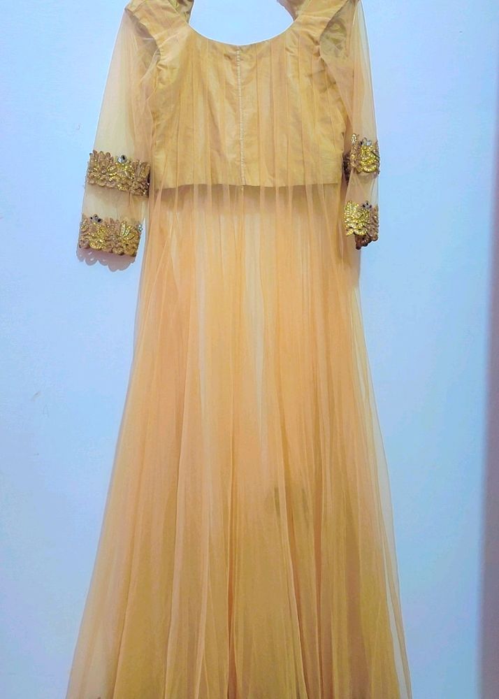 Golden Long Gown Dress For 32 Bust