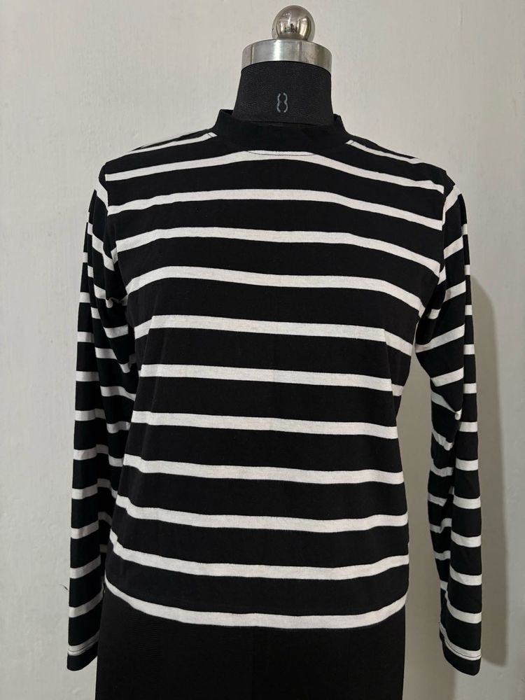 Max lifestyle Striped mock neckTop