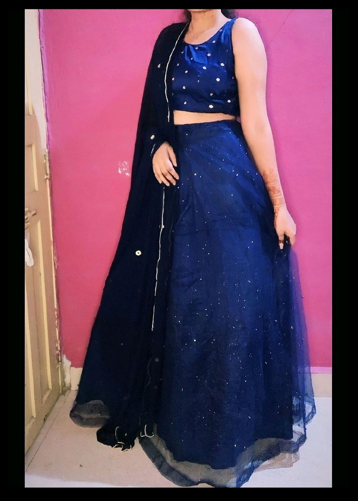 Glitter Work Lehenga Choli With Dupatta
