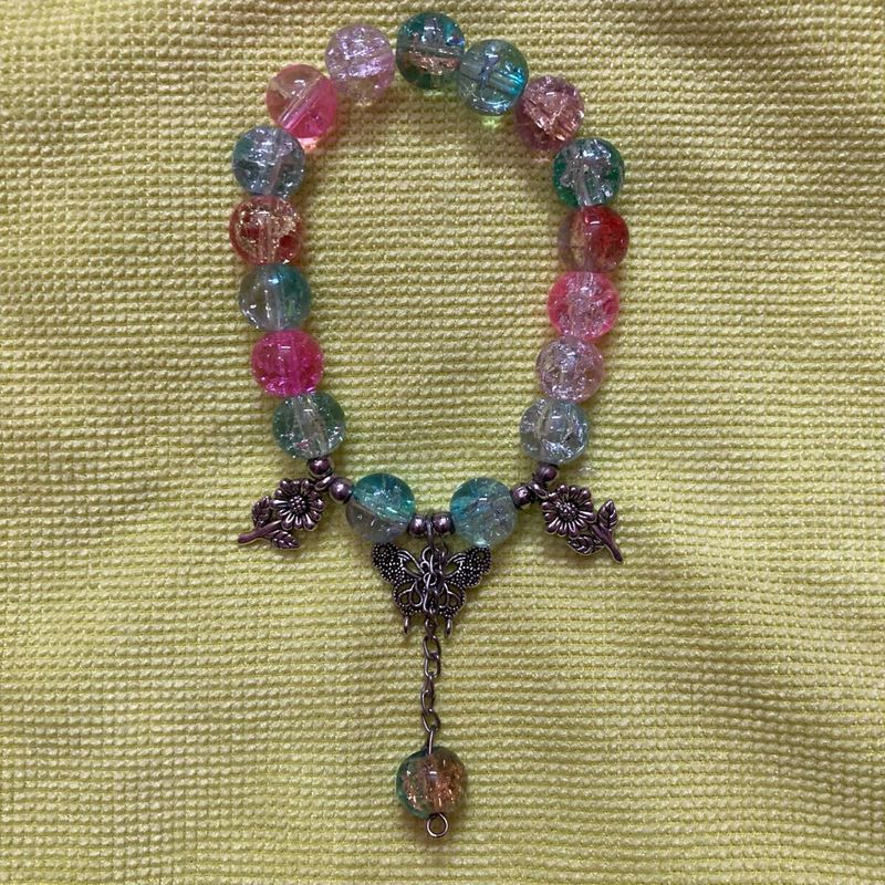 Charming Beaded Bracelet with Butterfly Charm