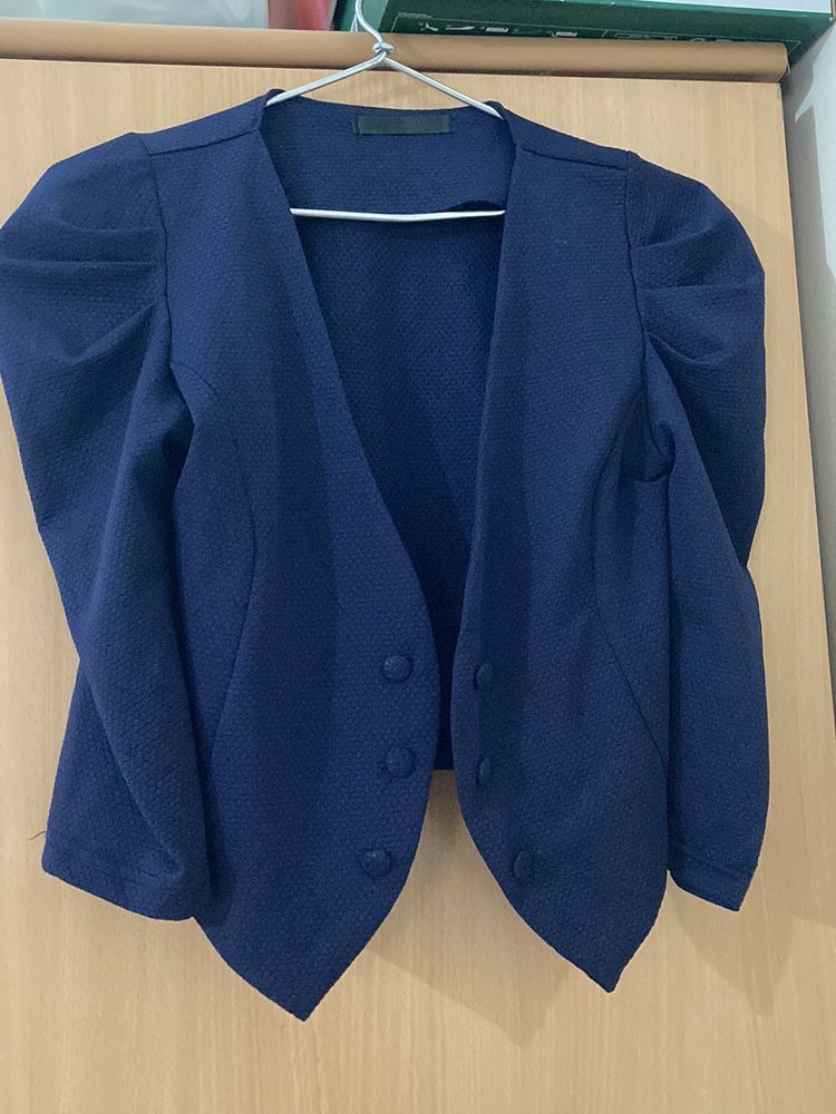 Short Blazer Navy Blue Color