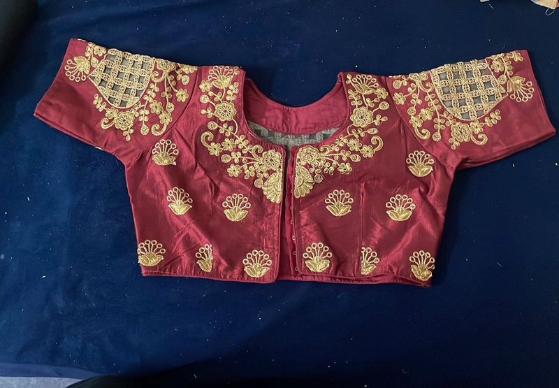 Embroidered Maroon Blouse