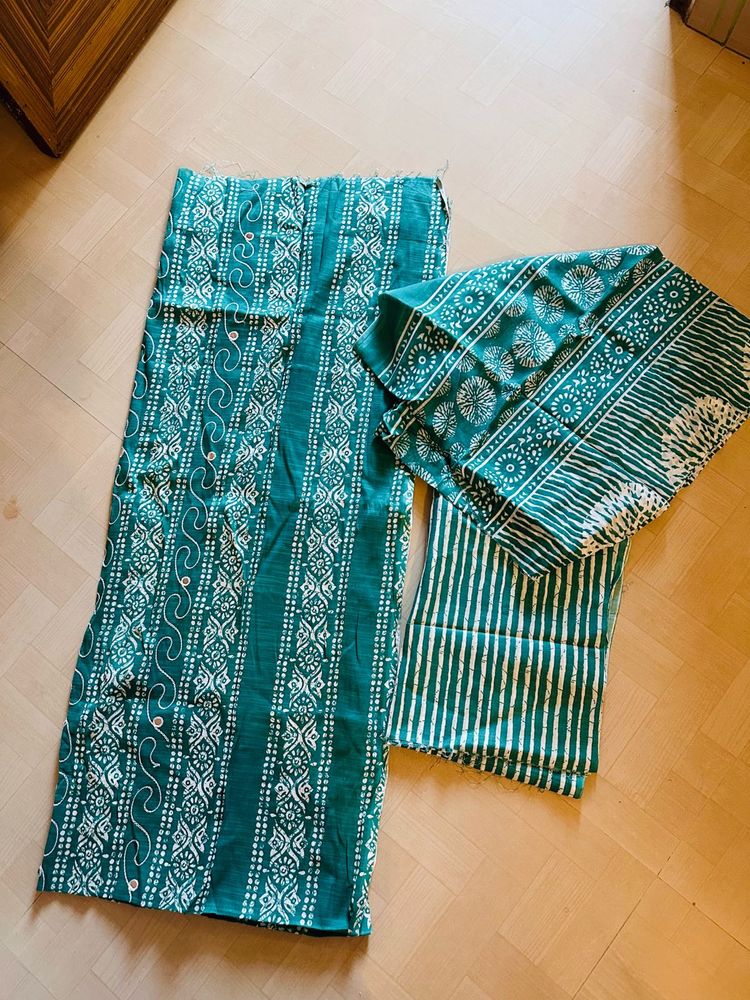 Turquoise Green Kurta Set With Dupptta