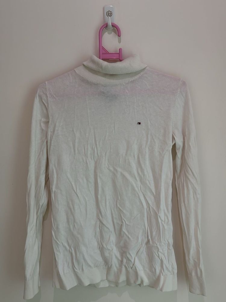 Tommy Hilfiger White Turtleneck Sweater
