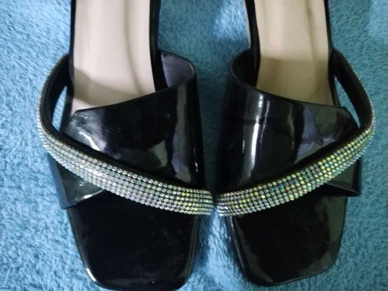 Sparkling Black Flats &amp; Sandals