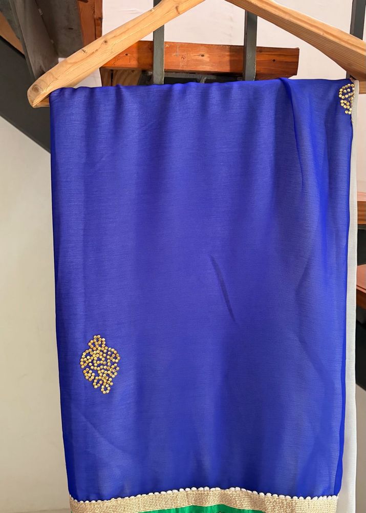 Royal Blue Embellished Saree